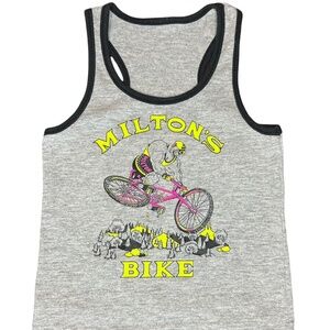 Vintage Milton's Bike Neon Print Baby Sporty Tank Top Made In Canada